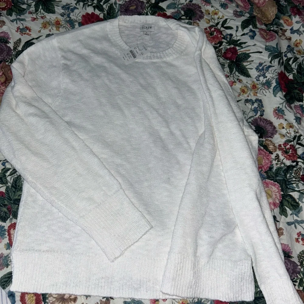 J. Crew Women's White Crew Neck Sweater